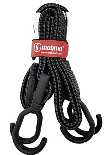 MAGMA Pack 2 Pulpos Elásticos Planos de Sujeción de 1m. Longitud Ajustable. Tensor Plano para no Dañar la Carga. Bungee Cuerda Elástica de Equipaje para Coche, Moto, Bici, Camping, Toldos y Lonas