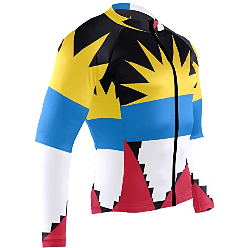 Magnesis Antigua y Barbuda Bandera de los Hombres Ciclismo Jersey Manga Larga Chaqueta Bicicleta Bicicleta Jersey Camisas