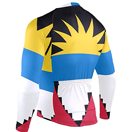 Magnesis Antigua y Barbuda Bandera de los Hombres Ciclismo Jersey Manga Larga Chaqueta Bicicleta Bicicleta Jersey Camisas