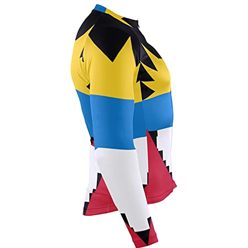 Magnesis Antigua y Barbuda Bandera de los Hombres Ciclismo Jersey Manga Larga Chaqueta Bicicleta Bicicleta Jersey Camisas