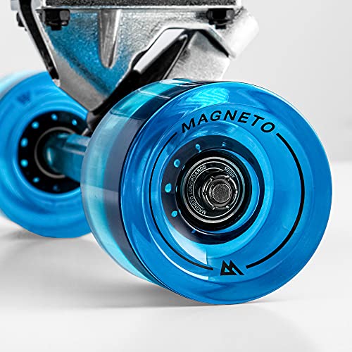 Magneto 44 Pulgadas kicktail Crucero Longboard monopatín | Bambú y Cubierta de Arce Duro | Hecho para Adultos, Adolescentes y niños (Azul)