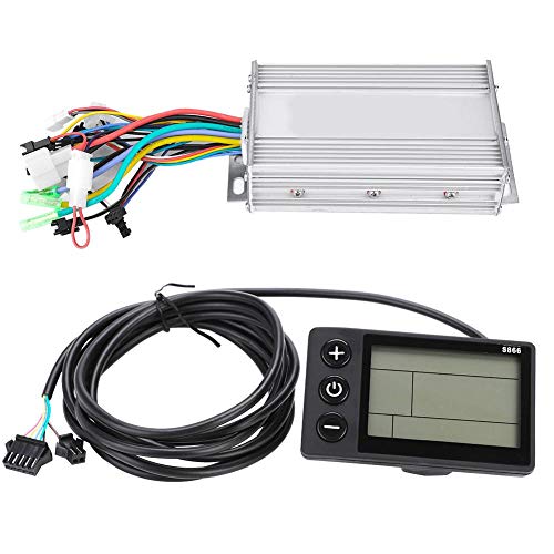 MAGT Bicicleta Motor Scooter Electrico, Kit de Controlador sin escobillas del Panel de Pantalla LCD Impermeable Scooter de Bicicleta eléctrica(500W60V)