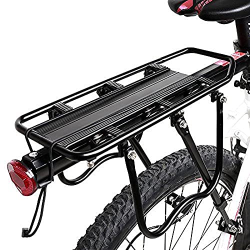 MAIKEHIGH Ajustable Carrier Trasera para Bicicleta portaequipajes Bicicleta Accesorios Soporte de Equipo Footstock Bicicleta Portador Estante con Reflector