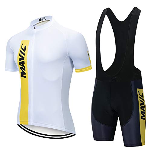 Maillot Ciclismo Corto De Verano para Hombre, Ropa Culote Conjunto Traje Culotte Deportivo con 3D Almohadilla De Gel para Bicicleta MTB Ciclista Bici