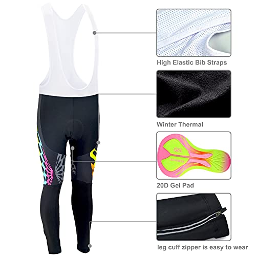 Maillot Ciclismo Mujer Invierno, Ropa Ciclismo Manga Larga con Forro Polar Térmico en y Pantalones Ciclismo de Alta Elasticidad para Bicicleta Carretera y Bicicleta Montaña, Negro, S