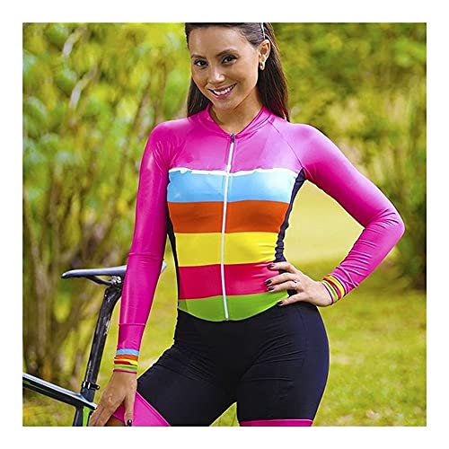 Maillot Ciclismo Transpirable elástico SkinSuit de ciclismo para mujer, mono de ciclismo de manga larga femenina ciclista de mono traje de outdoor sudor camisa ropa ropa ( Color : 3277 , Size : 4XL )