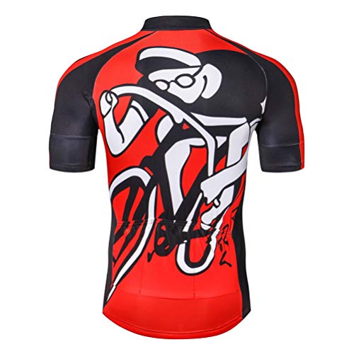 Maillot de ciclismo con manga corta para hombre (2020). Ropa de cilcismo para exteriores, bici de montaña, Hombre, rojo, Chest 37"-38.6"=TAG L