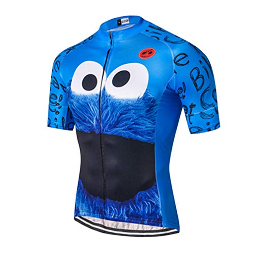 Maillot de ciclismo con manga corta para hombre (2021). Ropa de ciclismo para exteriores, bici de montaña - azul - pecho 88/94 cm = etiqueta M