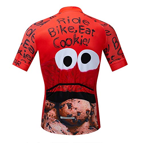 Maillot de ciclismo con manga corta para hombre (2021). Ropa de ciclismo para exteriores, bici de montaña - rojo - pecho 88/94 cm = etiqueta M