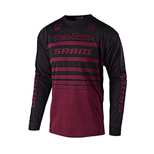 Maillot De Ciclismo De Manga Larga para Hombres, Tops De MTB De Tela Transpirable De Secado Rápido, Camisetas, Ropa De Descenso (H-03,L)