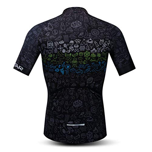 Maillot de Ciclismo para Hombre, Camiseta de MTB de Manga Corta con Cremallera, Ropa de Carretera de montaña, Camisetas Superiores de Bicicleta, Maillot de Ciclismo de Carreras de Verano XL