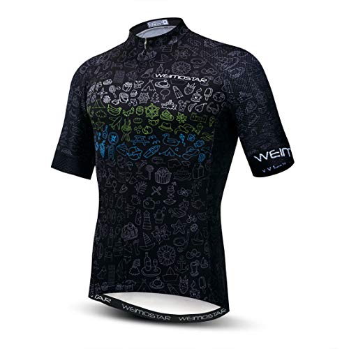 Maillot de Ciclismo para Hombre, Camiseta de MTB de Manga Corta con Cremallera, Ropa de Carretera de montaña, Camisetas Superiores de Bicicleta, Maillot de Ciclismo de Carreras de Verano XL