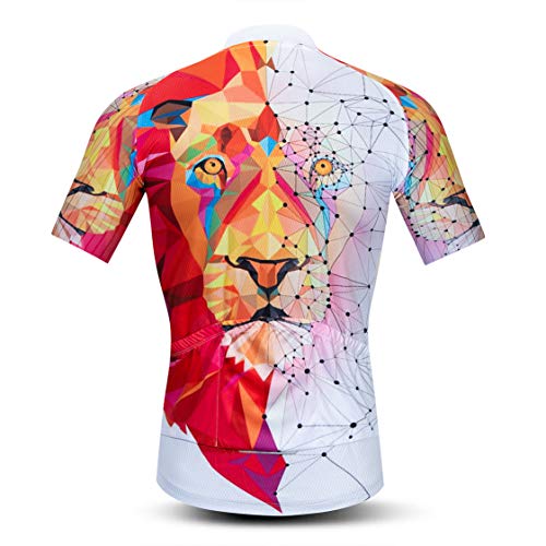 Maillot de Ciclismo para Hombre, Camisetas de MTB para Bicicleta, Camisetas para Carretera de montaña, Ropa para Ciclismo, Maillot de Manga Corta para Hombre, Blanco, Rojo L