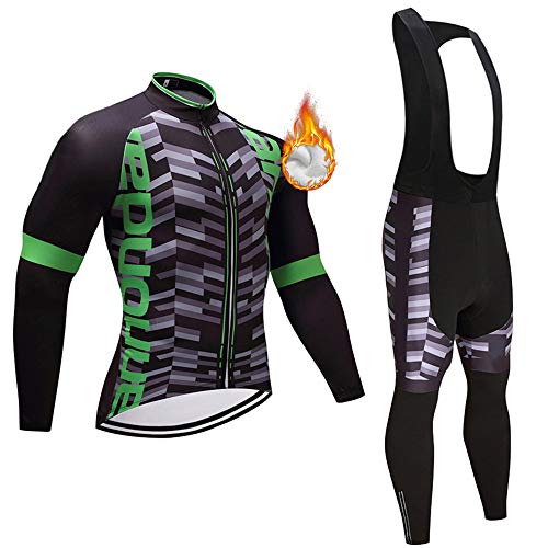 Maillot Ciclismo Hombre Invierno|Ropa Ciclismo Polar Térmico|Maillot  Ciclismo Manga Larga Respirable,MTB Traje de Cycling para Deportes al Aire  Libre