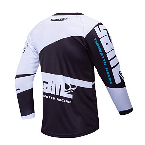 Maillot de Ciclismo para Hombre MTB Shirt de Manga Larga Transpirable Camiseta de Bicicleta de Montaña