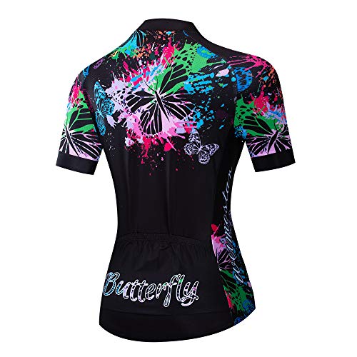 Maillot de ciclismo para mujer, camiseta de manga corta para ciclismo de montaña en verano, equipación deportiva para carreras de ciclismo, secado rápido.