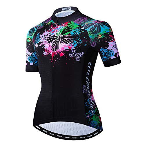 Maillot de ciclismo para mujer, camiseta de manga corta para ciclismo de montaña en verano, equipación deportiva para carreras de ciclismo, secado rápido.
