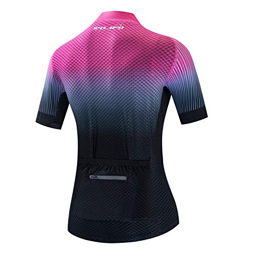 Maillot de ciclismo para mujer, manga corta, deportes de carreras, Mujer, color 68, tamaño L for Chest 38.6"