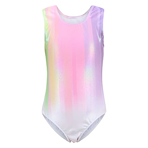 Maillot de Gimnasia Leotardos de Danza Body Ballet Clásico Sin Mangas para Niña Rosa 120-130 cm 6-8 Años