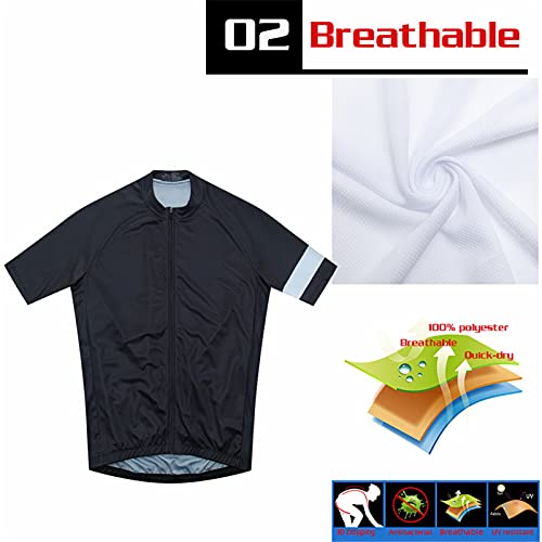 Maillot de manga corta para hombre, manga corta, cicloturismo, secado rápido, transpirable, para bicicleta de montaña, bicicleta de montaña, ropa de bicicleta de carreras (blanco B, XL)