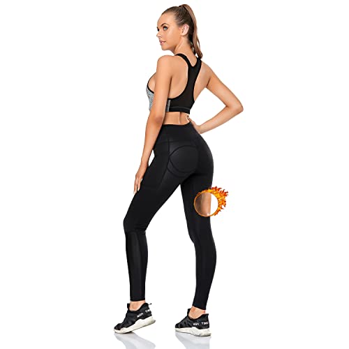 Mallas Adelgazantes para Sudar, Leggins Reductores Mujer Push Up, Mayas Deportivas, Pantalones Jogger de SCR-5500 - Efecto Sauna & Compresion - Yoga Running Fitness Deporte