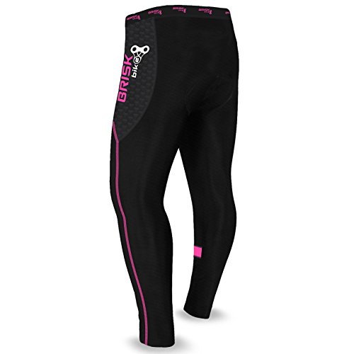 Mallas de ciclismo acolchadas de invierno, pantalones térmicos para andar en bicicleta, para mujer (Black/Pink, M)