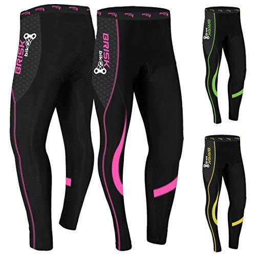 Mallas de ciclismo acolchadas de invierno, pantalones térmicos para andar en bicicleta, para mujer (Black/Pink, M)