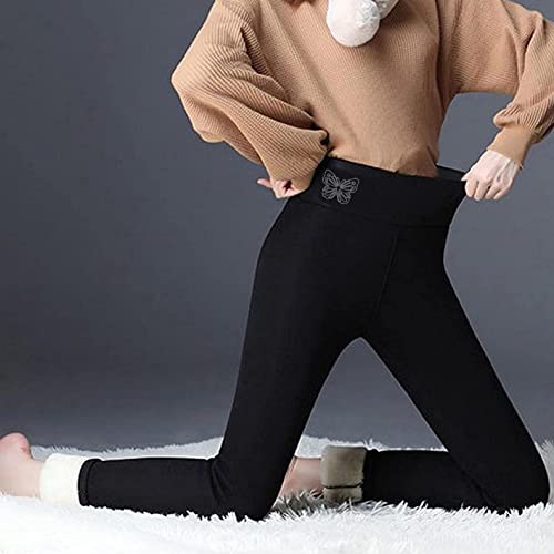 Mallas de compresión para mujer, de invierno, térmicas, de terciopelo, con forro polar térmico, cintura alta, con forro polar, elásticas, para yoga, opacos, con forro polar interior