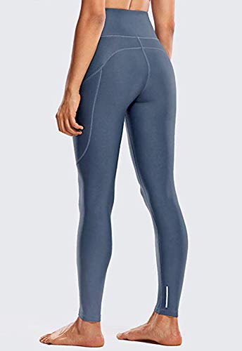 Mallas Leggings Base Pantalón Deportivo Mujer Yoga Color sólido Cintura Alta Suave Elástico Azul Oscuro S