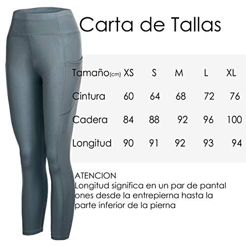 Mallas Leggings Base Pantalón Deportivo Mujer Yoga Color sólido Cintura Alta Suave Elástico Azul Oscuro S