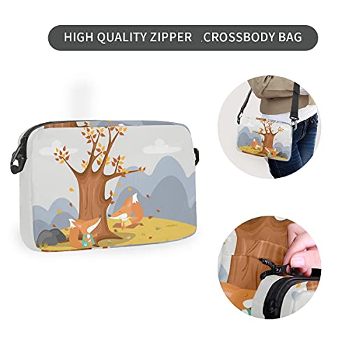 MALPLENA Cute Foxes Swing Painting Daypack Mochila de senderismo con bolsa cruzada desmontable