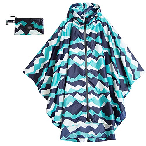 mama stadt Poncho Lluvia Mujer Capa Impermeable Senderismo Chubasquero con Capucha 100% Impermeable Chaqueta de Lluvia Reutilizable es Ligera y Plegable