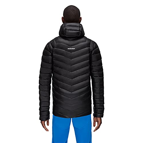 Mammut Capucha de Pico Amplio Chaqueta de plumón, Blanco y Negro, L para Hombre