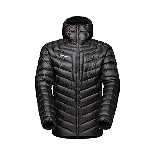 Mammut Capucha de Pico Amplio Chaqueta de plumón, Blanco y Negro, L para Hombre