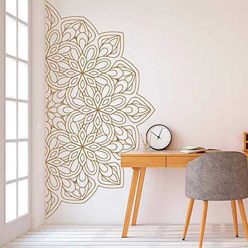 Mandala semicírculo pegatinas de pared decoración extraíble calcomanías de bricolaje sala de estar dormitorio estudio de yoga arte de la pared mural otro color 57x29cm