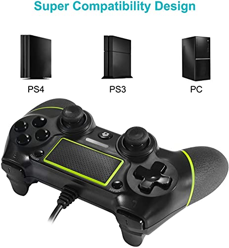 Mando para PS4,Mando PS4, USB 1.5m Wired Controlador de Mando para PS4/Pro/Slim/PC, Gamepad con Vibración Dual, Agarre Antideslizante y Cable USB