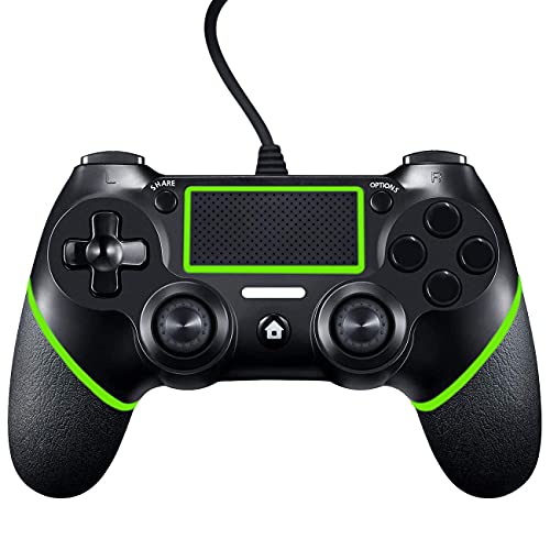 Mando para PS4,Mando PS4, USB 1.5m Wired Controlador de Mando para PS4/Pro/Slim/PC, Gamepad con Vibración Dual, Agarre Antideslizante y Cable USB