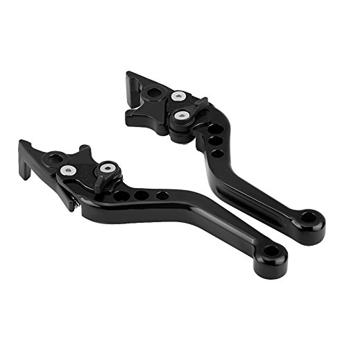 Manetas Freno Moto, 1 par Manetas de Freno de Disco Doble CNC para Moto, Scooters, Bici eléctrica(Negro)