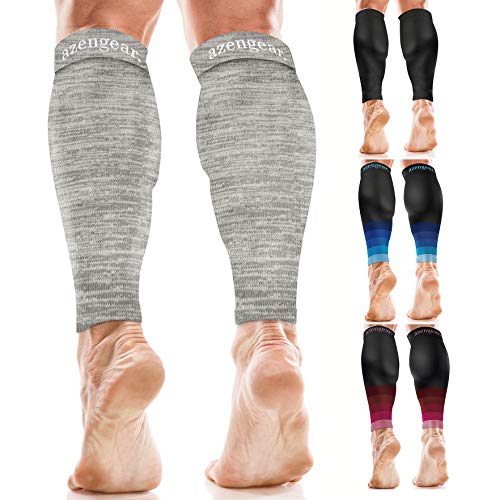 Mangas de Compresión para Pantorrillas - Hombres y Mujeres - Calcetines de Soporte para Correr, Baloncesto, Ciclismo – para Mejor Circulación En Las Pantorrillas (L/XL (Pantorrilla 35-40cm), Gris)