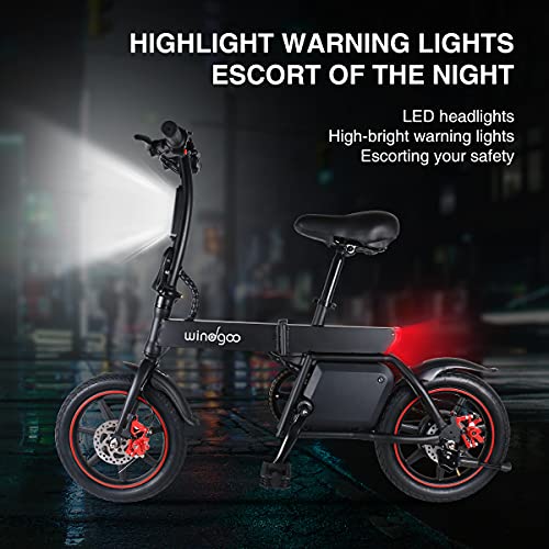 Mangoo Bicicleta eléctrica, Bicicleta eléctrica Plegable con Motor de 250W, Bicicleta eléctrica de 14"para Adultos, 25 km/h, batería de Iones de Litio de 36V 6.0 AH