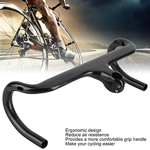 Manillar Bici Carbono Carretera, Manillar de una pieza reemplazar, Piezas de modificación de bicicletas de carretera, Los puños de bicicleta en forma de ala reducen la resistencia, ∅28,6 mm