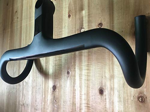Manillar De Bicicleta ,Manillares Para Bicicletas Negro completa de fibra de carbono camino de la bicicleta manillar integrado con el vástago del manillar de carretera de carbono ( Color : 380 120 )