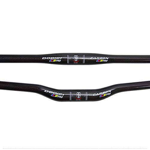 Manillar De La Bicicleta, 3K De Fibra De Carbono Brillante 31.8Mm 660-760Mm Plana/Riser Montaña Manillar De La Bici, Adecuado para Bicicleta De Carretera Bicicleta De Montaña,B,640mm