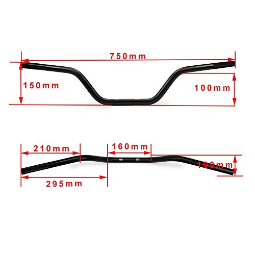 Manillar de la Motocicleta Mediados Manillar Tubos para Dirt Pit Bike Motocicleta Quad ATV Plata 7/8"22mm