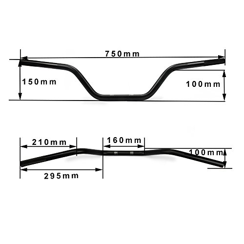 Manillares de Manillar Central de Motocicleta para CRF CR YZ WR KX KLX RM RMZ DRZ Negro 7/8"22 mm