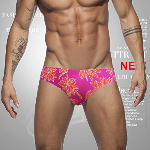 Manooby Calzoncillos de Baño Bikini Sexy de Estampado para Hombre Ropa Interior Tanga Bóxer Slips de Natación Bañador de Playa de Verano