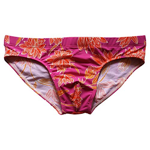 Manooby Calzoncillos de Baño Bikini Sexy de Estampado para Hombre Ropa Interior Tanga Bóxer Slips de Natación Bañador de Playa de Verano