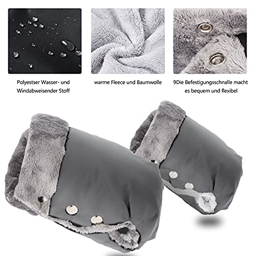 Manoplas Carrito Bebe Guantes Carro Bebe Invierno Manoplas Carro Bebe Impermeables y Cortavientos Guantes para Carro Bebe para Cochecitos Coches Eléctricos Manillar de Bicicleta