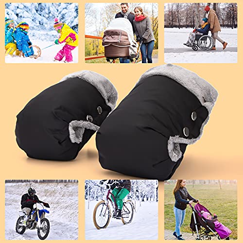 Manoplas Carrito Bebe Guantes Carro Bebe Invierno Manoplas Carro Bebe Impermeables Y Cortavientos Guantes Para Carro Bebe Para Cochecitos Coches Eléctricos Manillar De Bicicleta (negro)