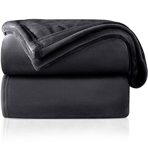 Mantas para Sofa Gris Oscuro 150 × 200 cm, RATEL Mantas para Cama de Franela Reversible, Mantas Ligeras de 100% Microfibra - Fácil De Limpiar - Extra Suave Cálido